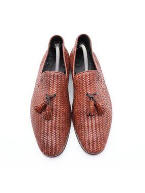 Canali Woven Tassel  Dress Shoes Men's Size EU 45 Brown Slip On Leather